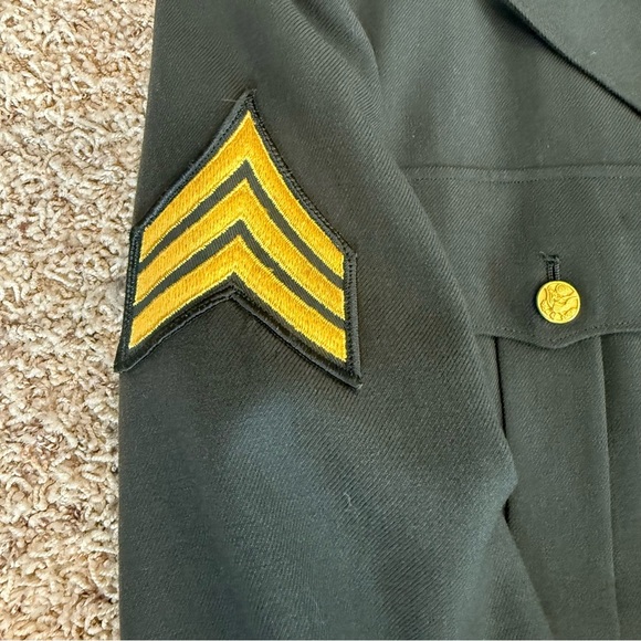 US Army Jacket Mens 38R Green Dress Uniform Wool Serge Coat - Picture 14 of 14